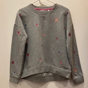 Boden Gray Sweater with Star Embroidery